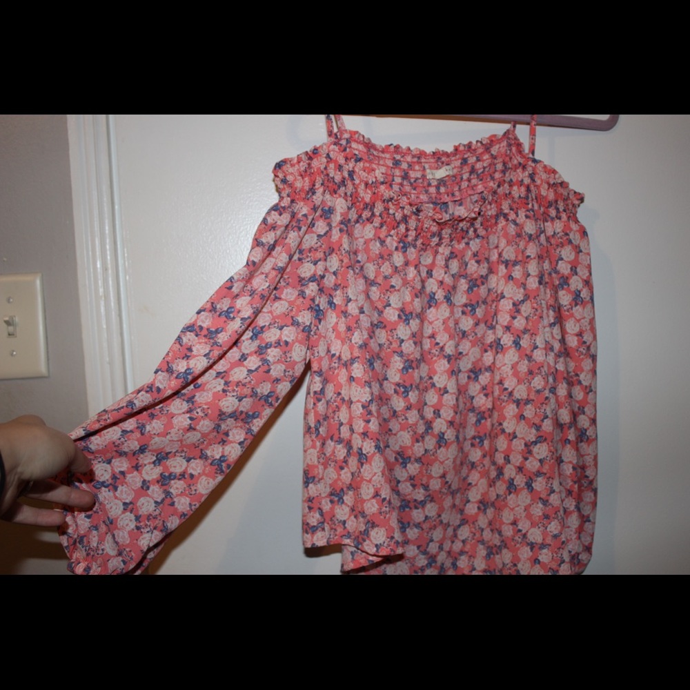 Flower off the shoulder top